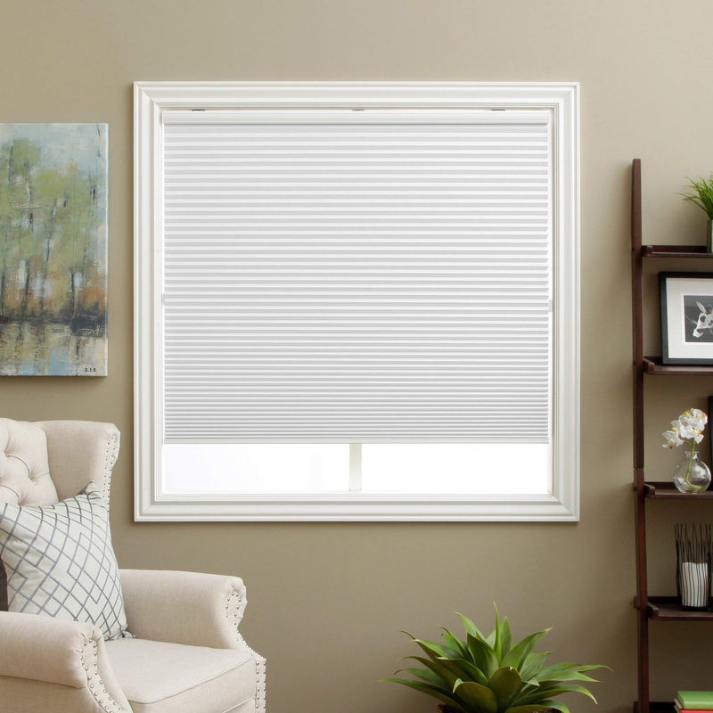 SBARTAR Cellular Shades Cordless Blackout Honeycomb Blinds Fabric Window Shades White(Blackout), 34" W x 64" H - Image 1